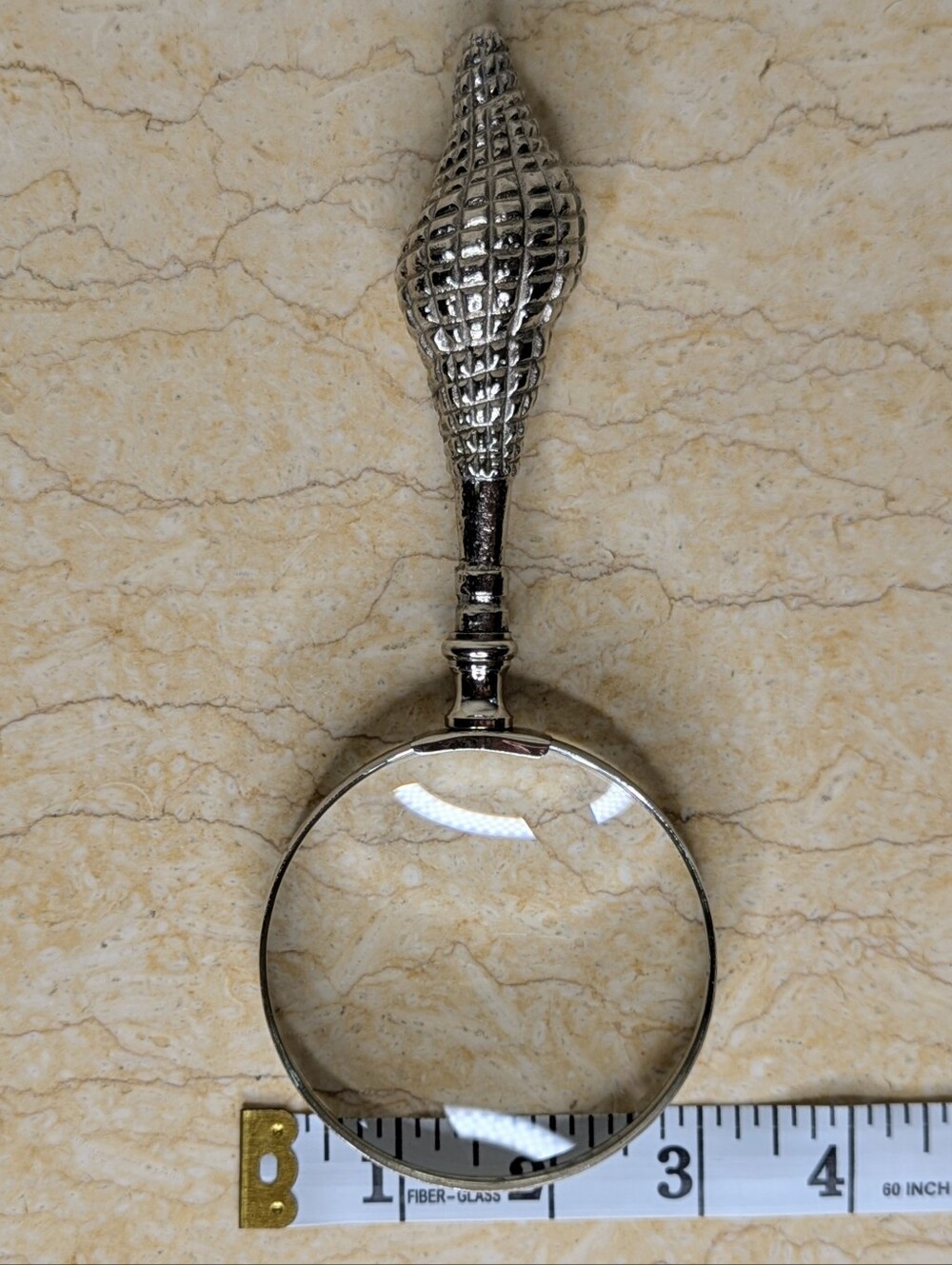 Vintage Seashell Handle Magnifying Glass Silver Tone Metal Coastal Academia - Picture 6 of 9